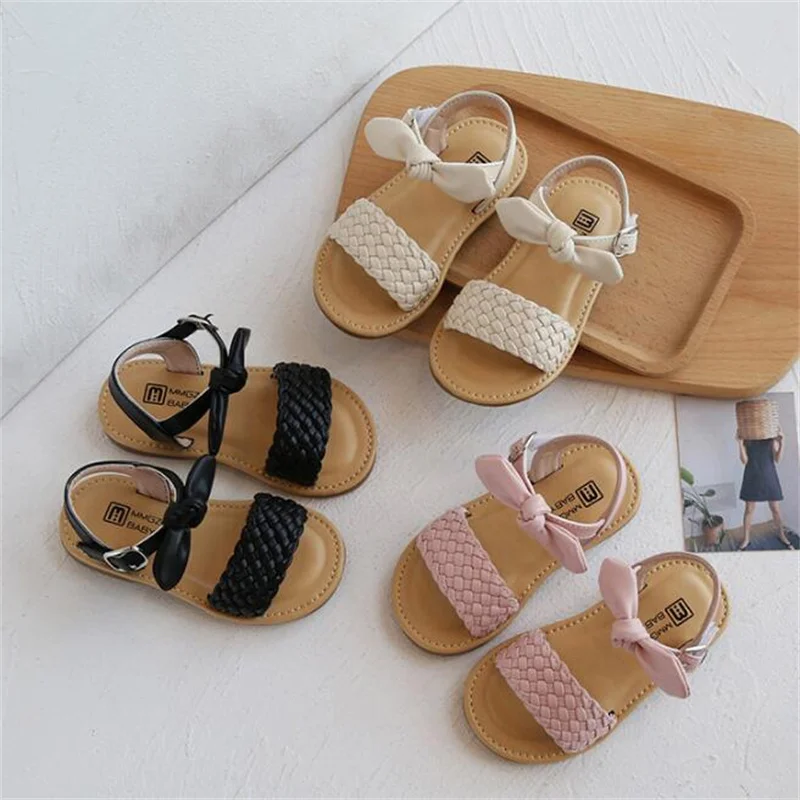 hot Kids woven sandals Fashion girls soft-soled flat sandals baby cute bow princess sandals Toddler shoes beach shoes black pink
hot Kids woven sandals Fashion girls soft-soled flat sandals baby cute bow princess sandals Toddler shoes beach shoes black pink