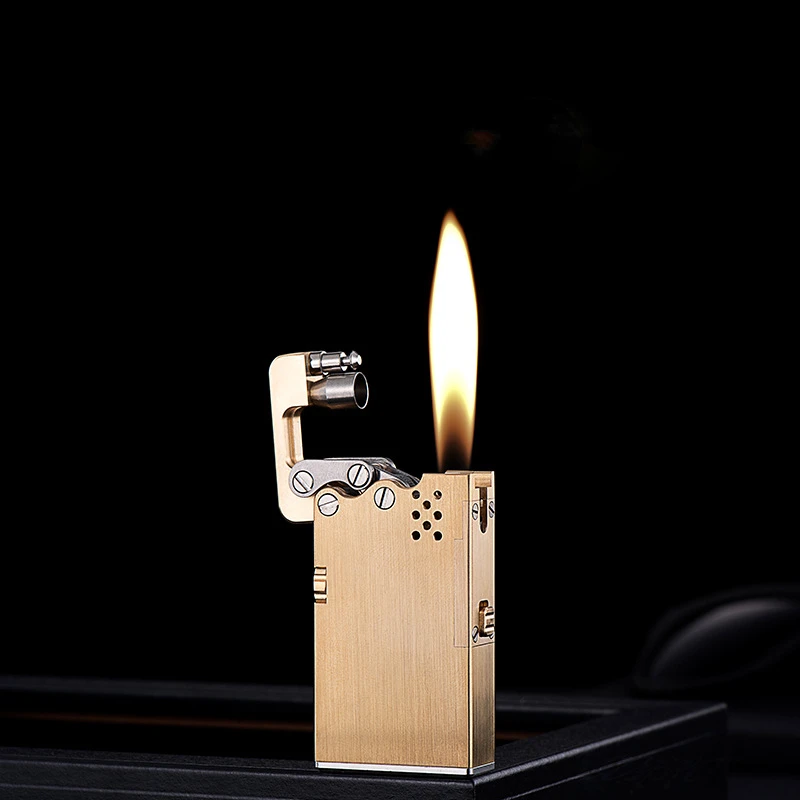

New Dragon Tongue Mechanical Automatic Ejection Kerosene Lighter Windproof Open Flame Lighter Men's High-end Smoking Accessories