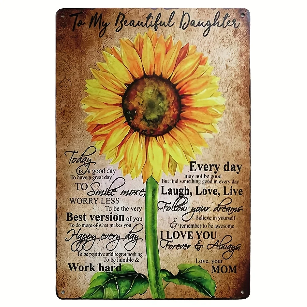 

Rustic Sunflower Retro Vintage Tin Sign Farmhouse Decorations, Laundry Room Decor, Kitchen, Living Room, Bathroom & Bedroom