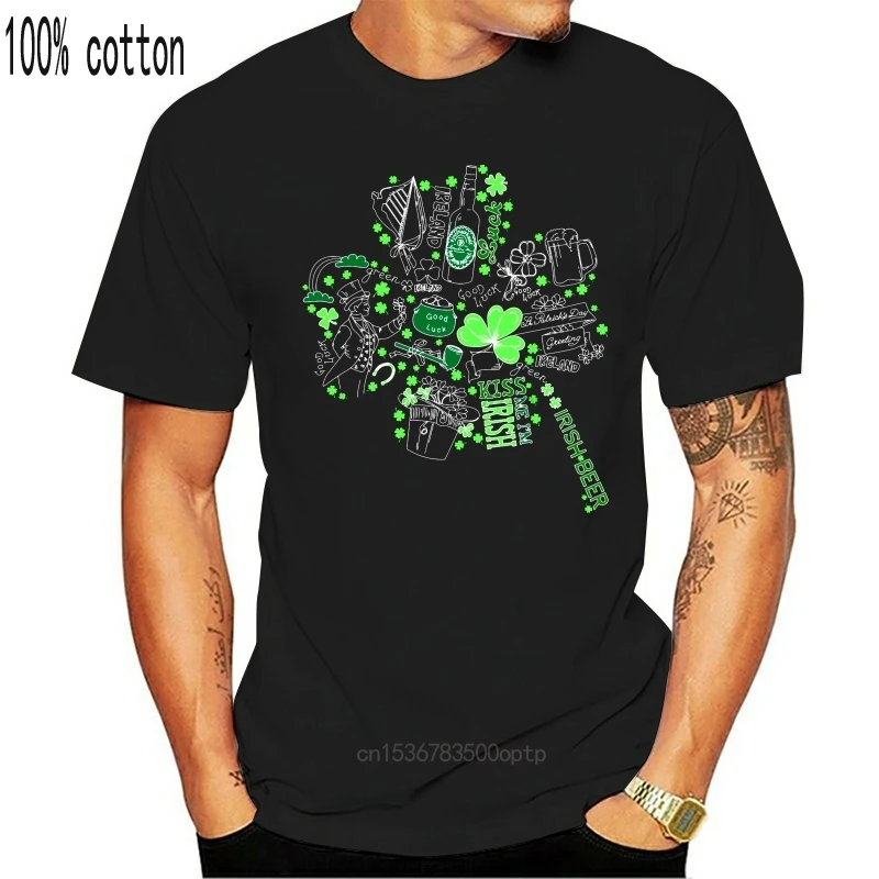 

ST. PATRICKS DAY SLOGAN IRISH CLOVER COOL SHORT SLEEVE UNISEX BLACK T-SHIRT