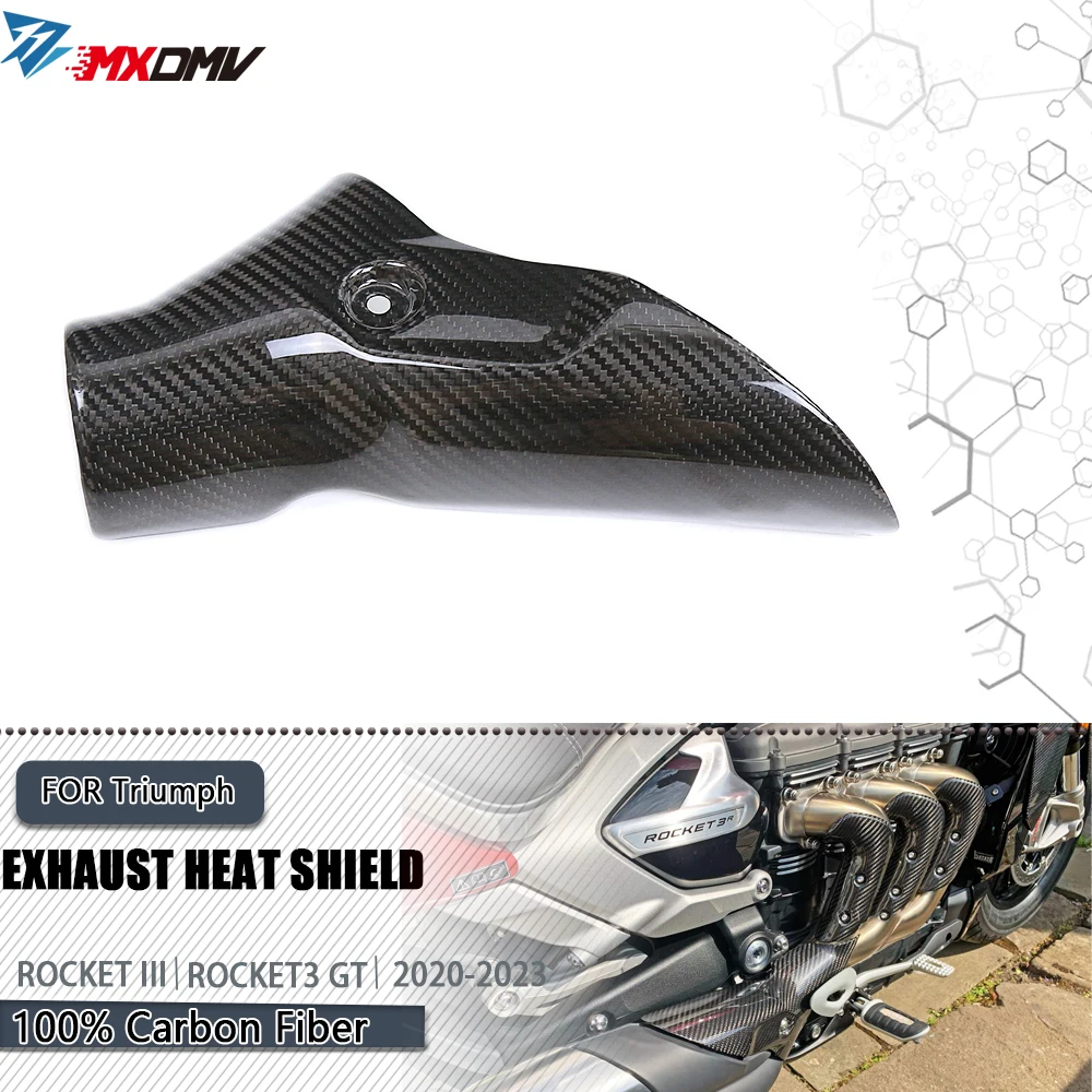 

For Triumph Rocket III Rocket3 GT 2020 2021 2022 2023 Motorcycle Carbon Fiber Exhaust Heat Shield Accessories Cover