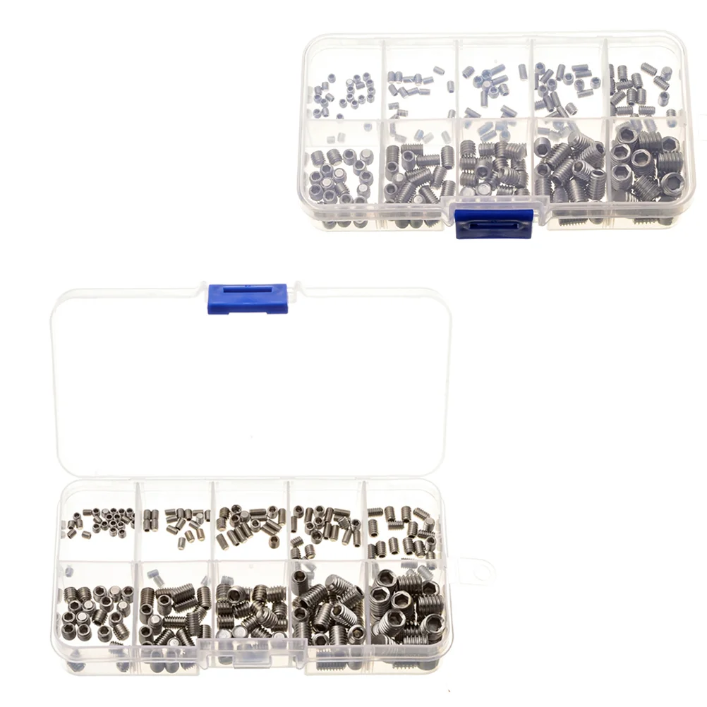 200 Pcs Set Screw Assortment Kit Stainless Steel Screws Hex Head Grub Short Hair
200 Pcs Set Screw Assortment Kit Stainless Steel Screws Hex Head Grub Short Hair