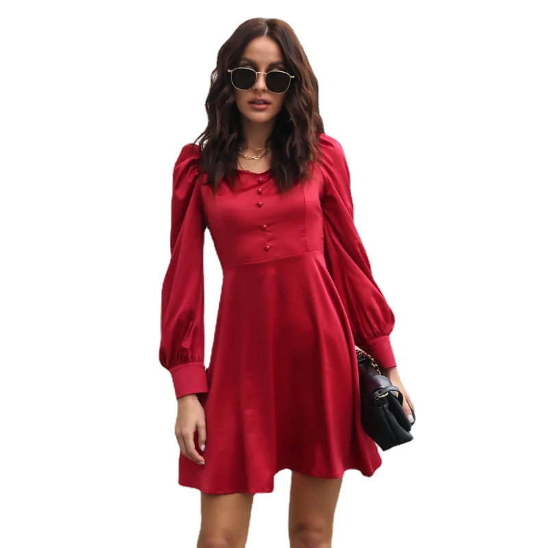 Women's Love Collar Bubble Sleeve Long Sleeve Dress
Women's Love Collar Bubble Sleeve Long Sleeve Dress