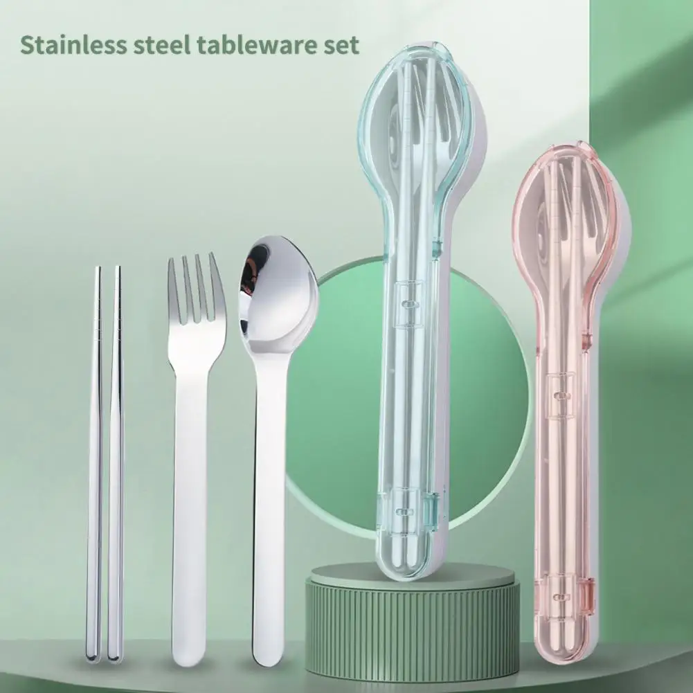 1 Set Cutlery Set Smooth Surface Anti-deform Stainless Steel Portable Fork Spoon Chopsticks with Spoon-shaped Case for Students
1 Set Cutlery Set Smooth Surface Anti-deform Stainless Steel Portable Fork Spoon Chopsticks with Spoon-shaped Case for Students