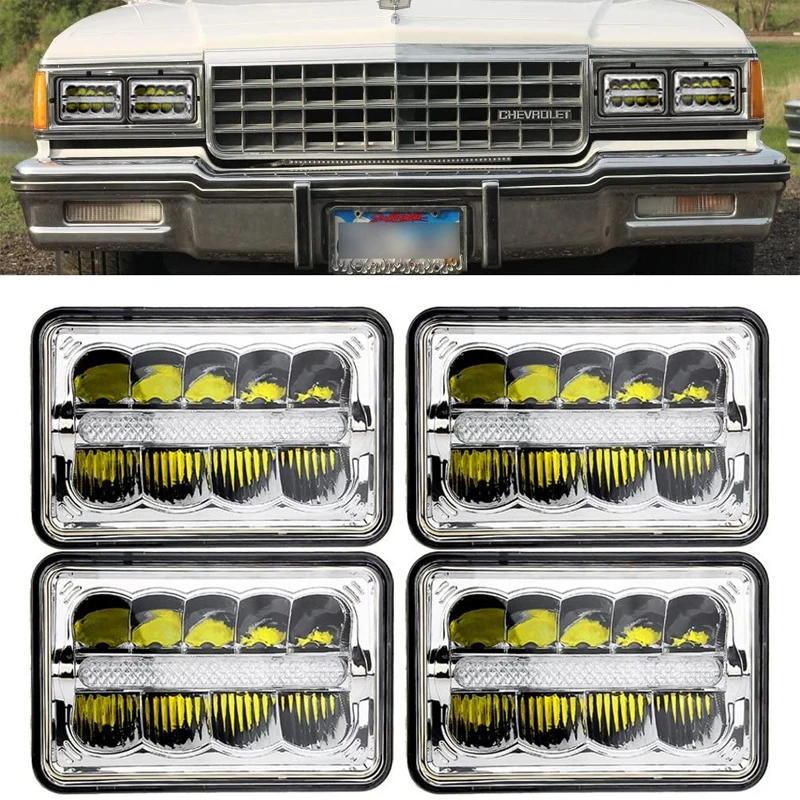 

4X6 LED Headlight Car light Halo DRL Hi Low Beam Headlamp For Ford Trucks Offroad For Kenworth H4 to H13 120/132 T400 T600