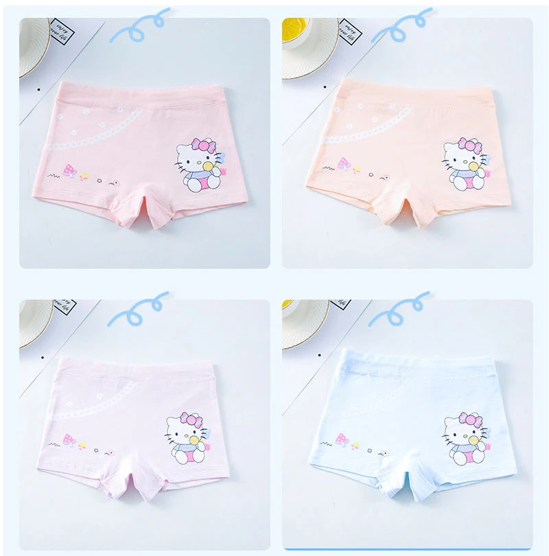 Hello Kitty Girls Boxer Underwear Cute Cartoon Printing Underpants Pure Cotton Soft Breathable Children Panties Children's Gifts
Hello Kitty Girls Boxer Underwear Cute Cartoon Printing Underpants Pure Cotton Soft Breathable Children Panties Children's Gifts