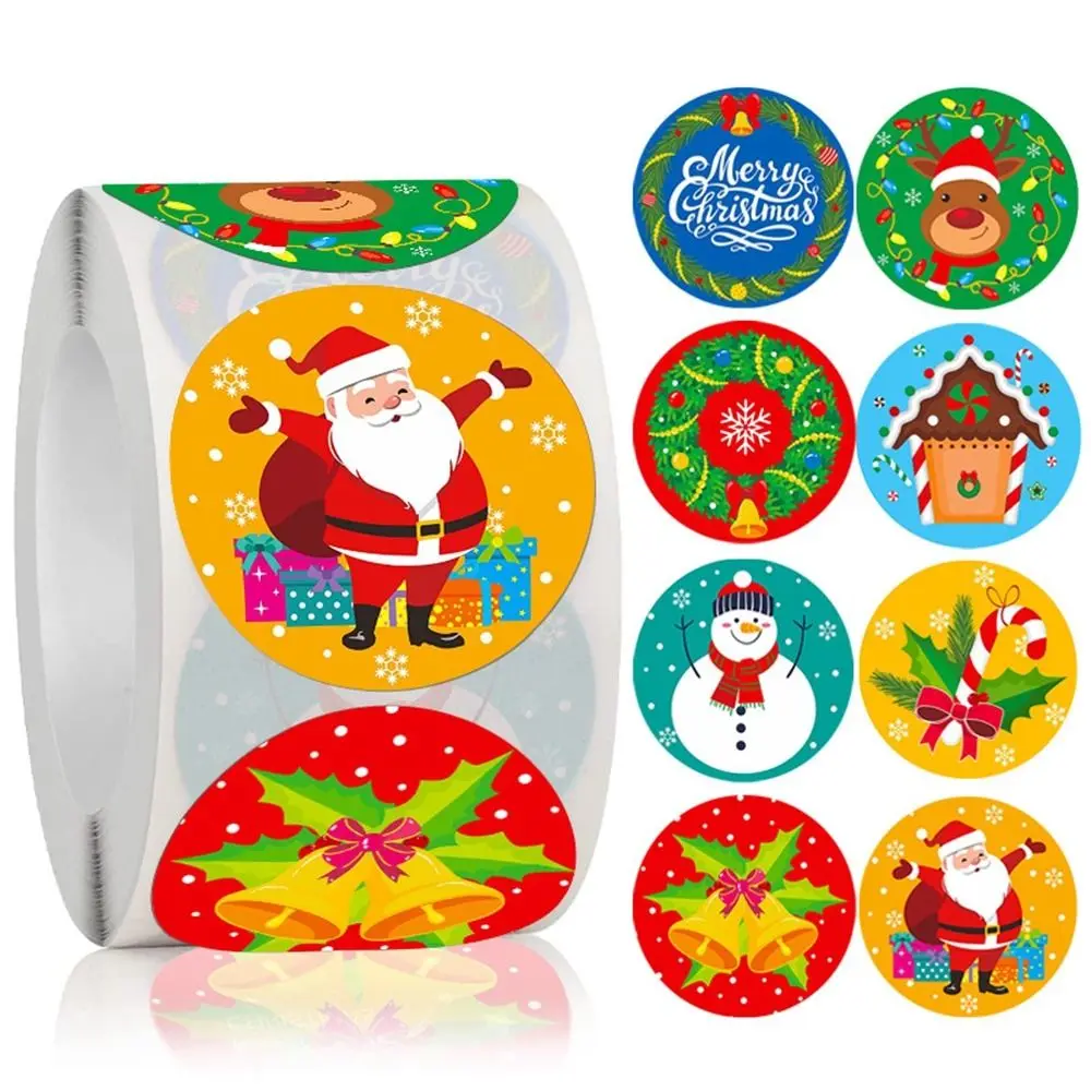

Бумажная искусственная Рождественская наклейка, ярлык для конфет, упаковочная коробка, наклейка «сделай сам», самоклеящиеся этикетки, наклейка