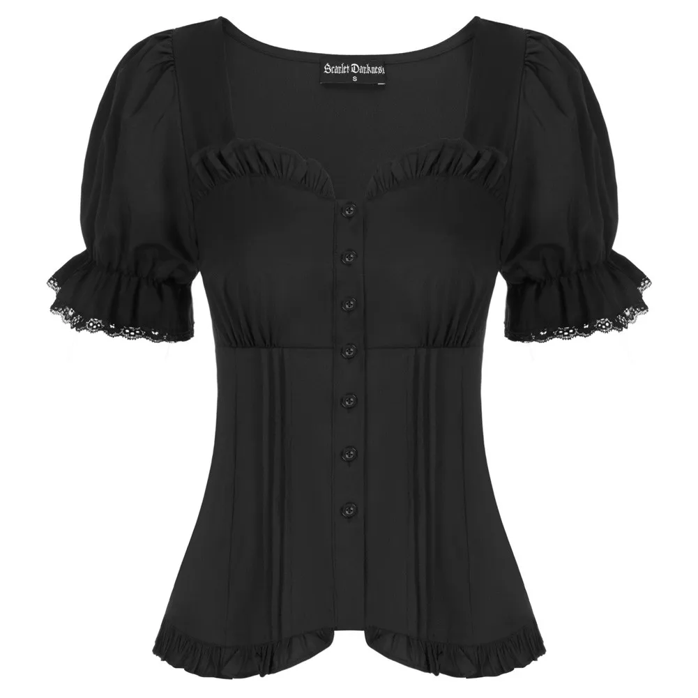 SD Women Renaissance Shirt Puffed Short Sleeve Sweetheart Neck Tops 1950S Button Lace Elegant Blouse Vintage Summer Clothes A30
SD Women Renaissance Shirt Puffed Short Sleeve Sweetheart Neck Tops 1950S Button Lace Elegant Blouse Vintage Summer Clothes A30