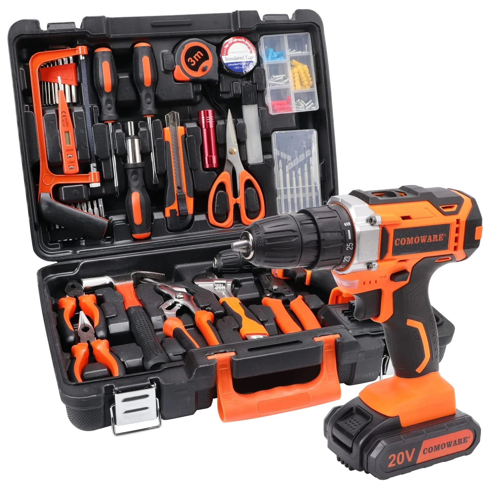 2022 New 120 Pcs Home Tool Kit with Drill 20V Power Drill Cordless Set 25+1 Clutch Tool Sets for Household Tool Set Metal Wall
2022 New 120 Pcs Home Tool Kit with Drill 20V Power Drill Cordless Set 25+1 Clutch Tool Sets for Household Tool Set Metal Wall