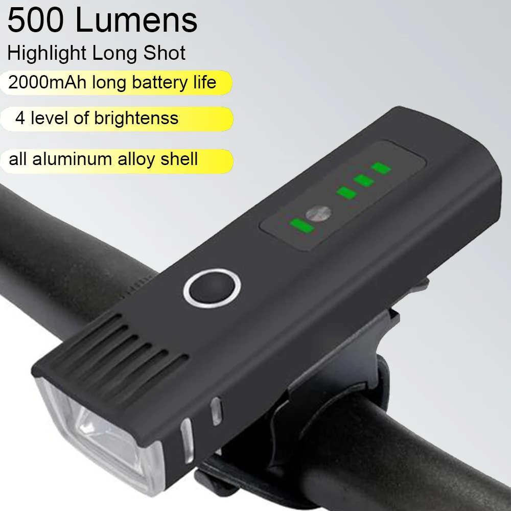 500 Lumens Bicycle Light Front Rechargeable Lamp Bike Bicycle Lantern Cycling Flashlight Bicycle Headlight Bike Accessories
500 Lumens Bicycle Light Front Rechargeable Lamp Bike Bicycle Lantern Cycling Flashlight Bicycle Headlight Bike Accessories