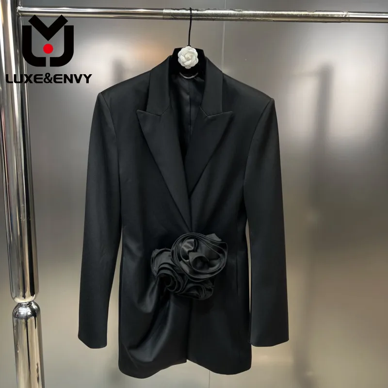 LUXE&ENVY 2023 Spring Autumn New Fashion Trend Blazer Black Belt Flowers Lapel Long Sleeve Solid Color Loose Coat Women
LUXE&ENVY 2023 Spring Autumn New Fashion Trend Blazer Black Belt Flowers Lapel Long Sleeve Solid Color Loose Coat Women
