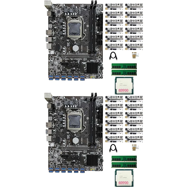 B250C BTC Mining Motherboard Set With 12XVER010-X PCIE Riser Card+1XG3900 CPU+2X DDR4 RAM LGA1151 DDR4 DIMM 12 USB3.0
B250C BTC Mining Motherboard Set With 12XVER010-X PCIE Riser Card+1XG3900 CPU+2X DDR4 RAM LGA1151 DDR4 DIMM 12 USB3.0