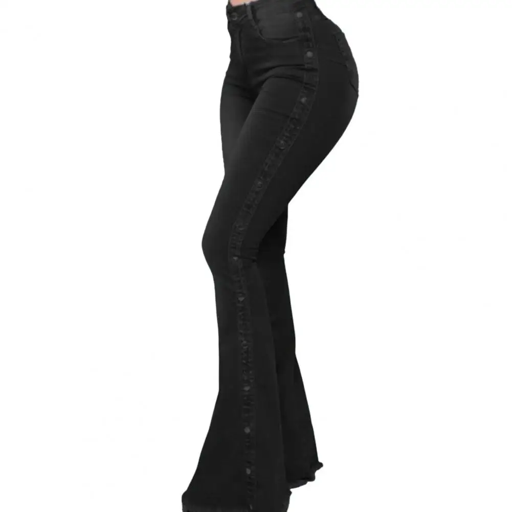 Stylish Denim Pants Button Fly Stretchy Floor Length Rivet Decor Wide Leg Flare Denim Pants
Stylish Denim Pants Button Fly Stretchy Floor Length Rivet Decor Wide Leg Flare Denim Pants