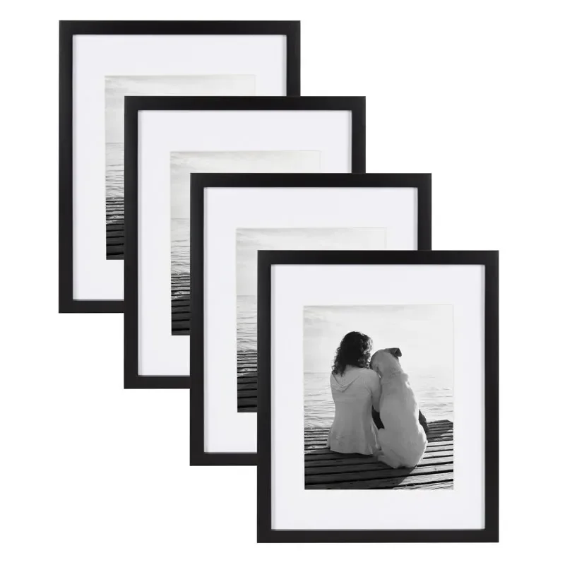 Gallery Wood Photo Frame Set for Customizable Wall Display, Black 11x14 matted to 8x10, Pack of 4 Home Office Storage Picture Di
Gallery Wood Photo Frame Set for Customizable Wall Display, Black 11x14 matted to 8x10, Pack of 4 Home Office Storage Picture Di