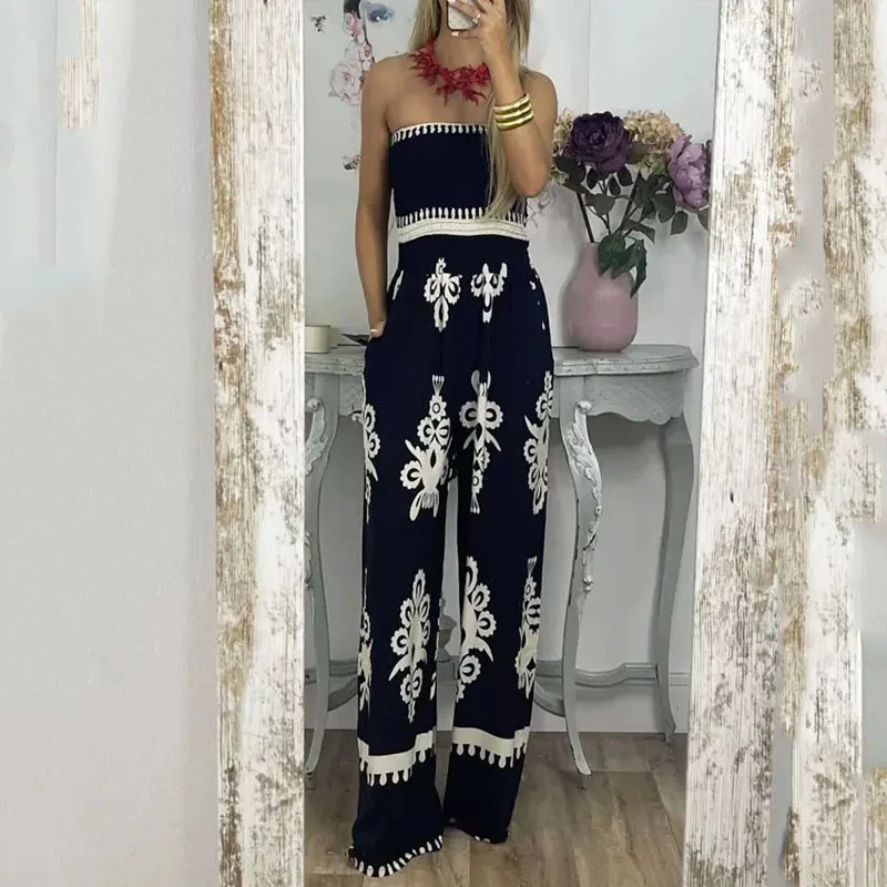 LIYONG Women Jumpsuit Fashion Sexy Print Sleeveless Nipped Waist Loose With Pockets Wide Legs Pants Romper High Streetwear
LIYONG Women Jumpsuit Fashion Sexy Print Sleeveless Nipped Waist Loose With Pockets Wide Legs Pants Romper High Streetwear