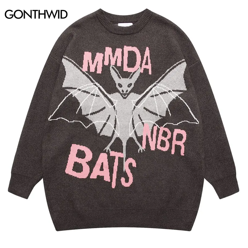 Men Knitted Sweater Streetwear Hip Hop Bat Pullover Jumpers Sweaters 2022 Autumn Fashion Harajuku Casual Loose Couple Sweaters
Men Knitted Sweater Streetwear Hip Hop Bat Pullover Jumpers Sweaters 2022 Autumn Fashion Harajuku Casual Loose Couple Sweaters