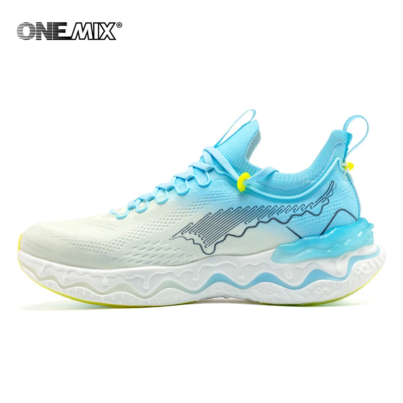 

Амортизирующие беговые кроссовки ONEMIX для тяжелых бегунов, спортивная обувь на шнуровке, нескользящая уличная спортивная обувь для мужчин и женщин