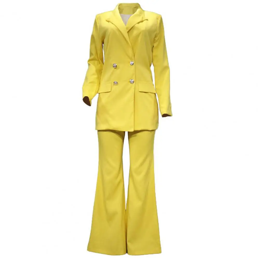 Women Blazer Pants Wide Leg Autumn Double Breasted Lapel Suit Set High Waist Pants Simple Solid Color Suit
Women Blazer Pants Wide Leg Autumn Double Breasted Lapel Suit Set High Waist Pants Simple Solid Color Suit