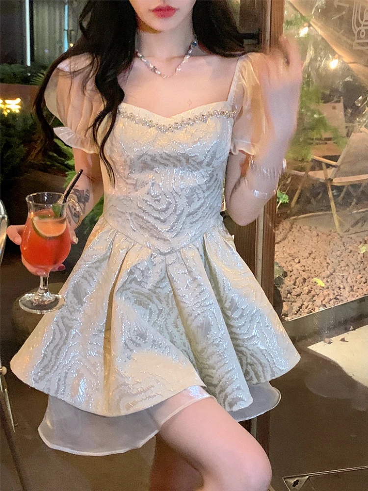 Elegant Vintage Mini Dress Women Casual Even Party Fairy Retro Dress Lolita Female Kawaii Clothing Chic Short Sleeve 2022 Summer
Elegant Vintage Mini Dress Women Casual Even Party Fairy Retro Dress Lolita Female Kawaii Clothing Chic Short Sleeve 2022 Summer
