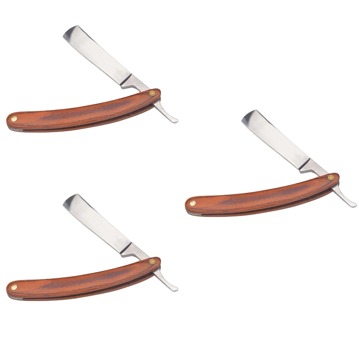 3 шт., старинная бритва из нержавеющей стали и дерева 
3 шт., старинная бритва из нержавеющей стали и дерева