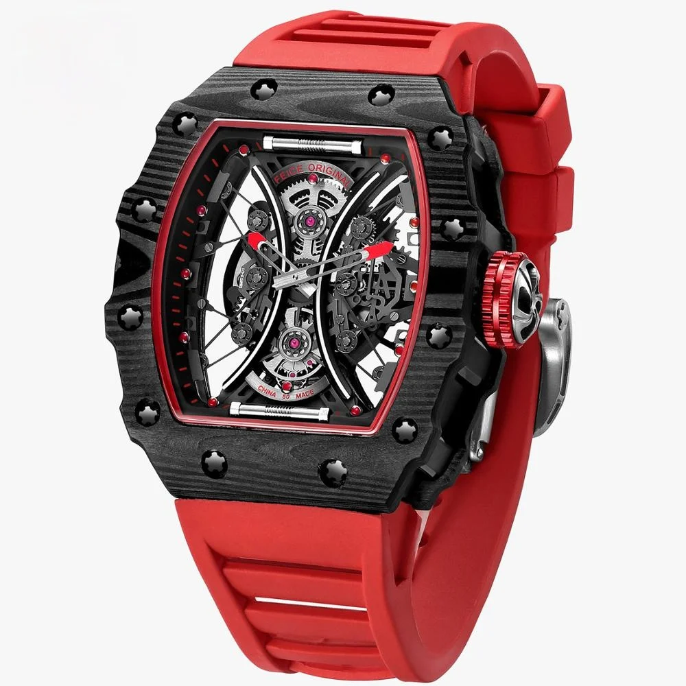 High-Top Skeleton Mechanical Automatic Watch Mens Carbon Fiber Sport Black Red Rubber
High-Top Skeleton Mechanical Automatic Watch Mens Carbon Fiber Sport Black Red Rubber