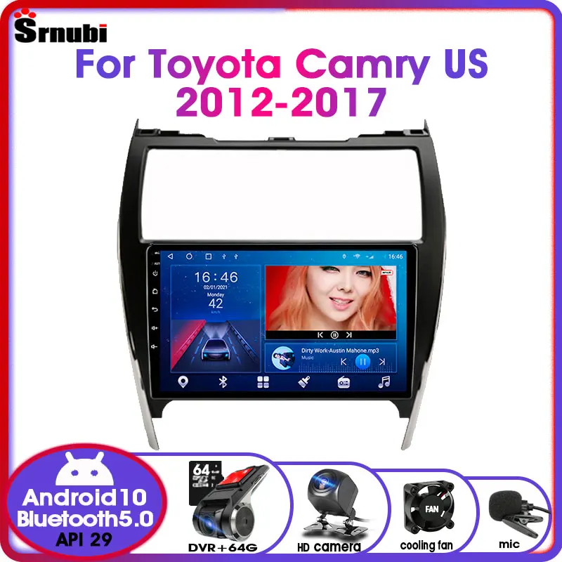 Автомобильный мультимедийный плеер 2 Din Android10.0 для Toyota Camry 2012-2017 GPS-навигация
