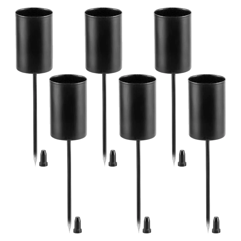 

Candle Holders Advent Wreath Candle Sticks Candle Holder, Taper Candles With Skewer 6Pcs Black