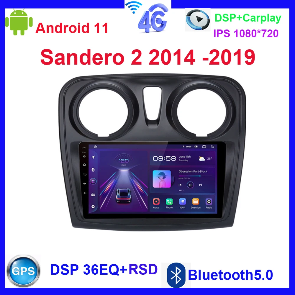 9'' 2 Din Car Radio Multimedia Player for Renault Logan Sandero 2 2012-2019 Android 12 Carplay GPS Navi BT FM Stereo RDS DSP IPS
9'' 2 Din Car Radio Multimedia Player for Renault Logan Sandero 2 2012-2019 Android 12 Carplay GPS Navi BT FM Stereo RDS DSP IPS