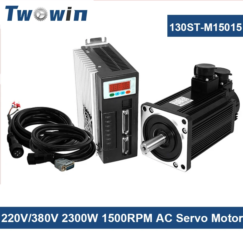 TWOWIN 130ST-M15015 220V/380V AC Servo Motor 2300W 1500RPM 15N.M Single Phase AC Drive Permanent Magnet Matched Driver Brake
TWOWIN 130ST-M15015 220V/380V AC Servo Motor 2300W 1500RPM 15N.M Single Phase AC Drive Permanent Magnet Matched Driver Brake