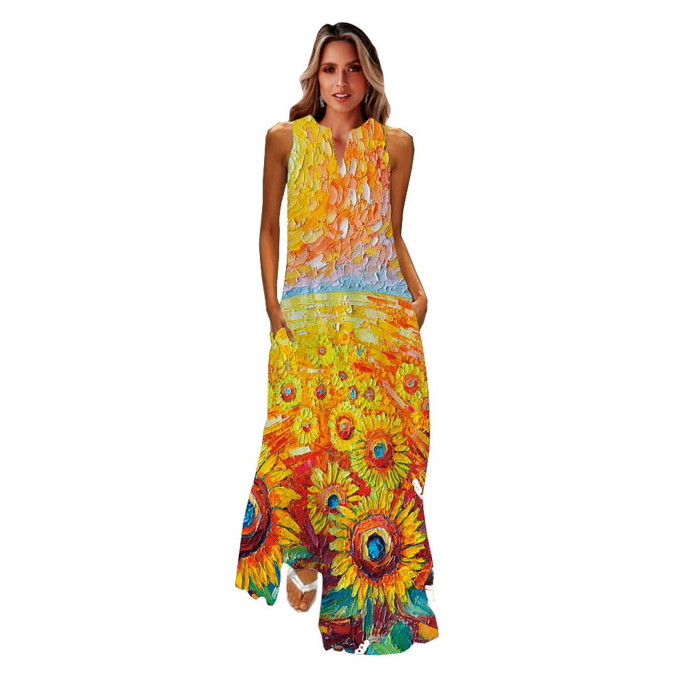 OMCHION Peacock Feather Green Dress 2022 Elegant Casual Girls Long Women's Dresses Summer Sleeveless Beach Maxi Dress For Women
OMCHION Peacock Feather Green Dress 2022 Elegant Casual Girls Long Women's Dresses Summer Sleeveless Beach Maxi Dress For Women