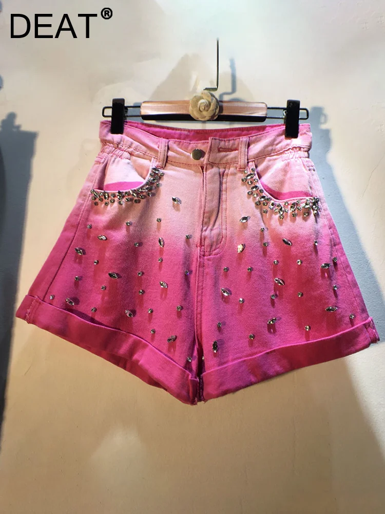 Streetwear Gradient Color Diamond Splice Denim Shorts Women's High Waist Cuff Hem Short Jeans Female 2023 Summer 11XX3684
Streetwear Gradient Color Diamond Splice Denim Shorts Women's High Waist Cuff Hem Short Jeans Female 2023 Summer 11XX3684