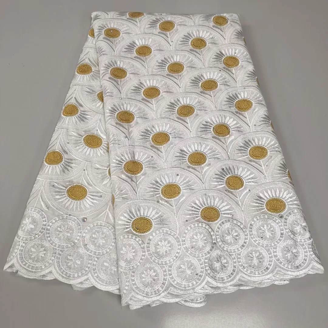 Latest Design White with Gold 100% Cotton African Lace Fabric 2022 High Quality Nigerian Swiss Voile Lace In Switzerland Wedding
Latest Design White with Gold 100% Cotton African Lace Fabric 2022 High Quality Nigerian Swiss Voile Lace In Switzerland Wedding