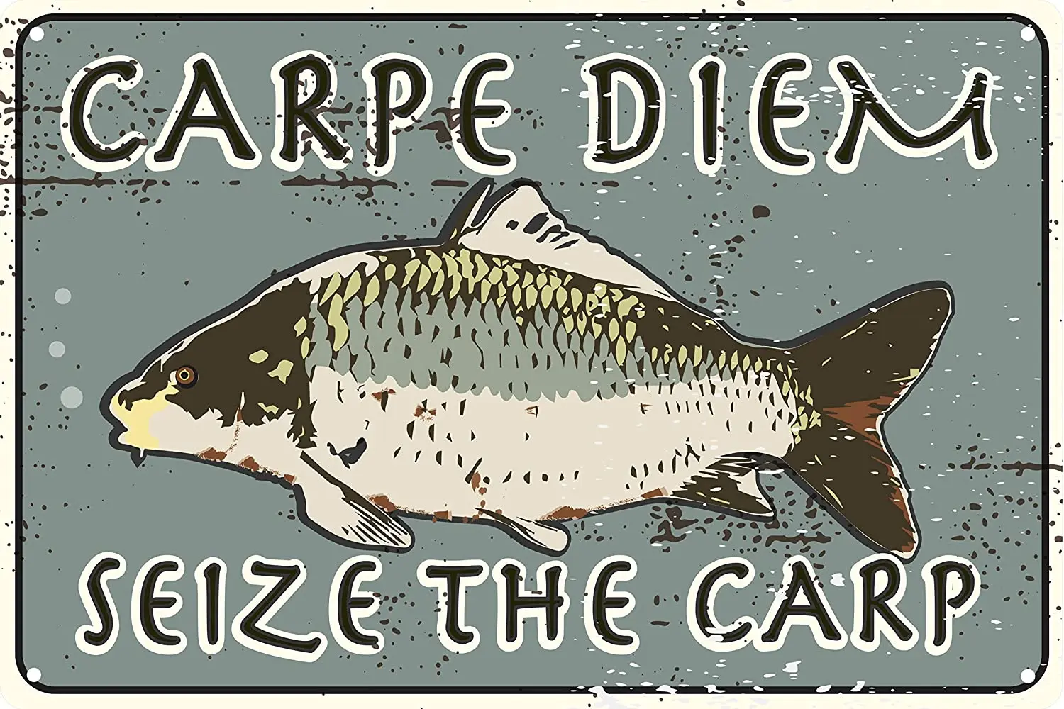 Carpe Diem Seize The Carp Funny Tin Sign Bait and Tackle Shop Man Cave Garage Fishing Art Wall Plaque Wall Decor 8x12inches
Carpe Diem Seize The Carp Funny Tin Sign Bait and Tackle Shop Man Cave Garage Fishing Art Wall Plaque Wall Decor 8x12inches