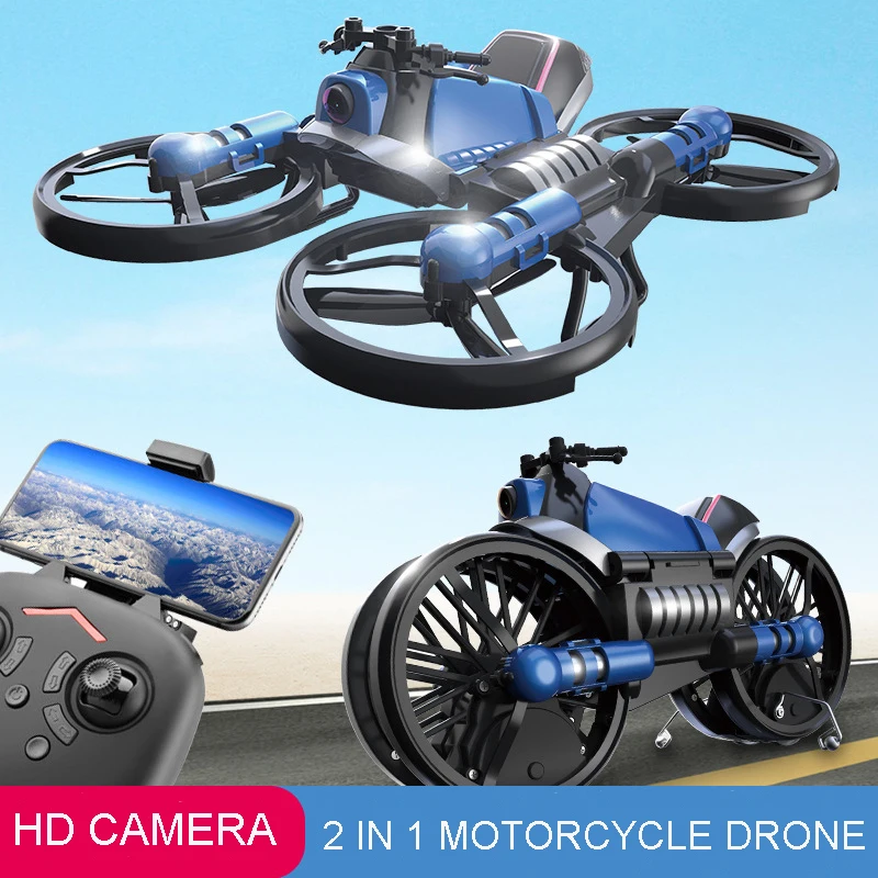 Unique H6 2-in-1 Folding RC Drone & Motorcycle Vehicle Multi-functional Folding Aircraft Vehicle 6-axis Quadcopter Toy
Unique H6 2-in-1 Folding RC Drone & Motorcycle Vehicle Multi-functional Folding Aircraft Vehicle 6-axis Quadcopter Toy