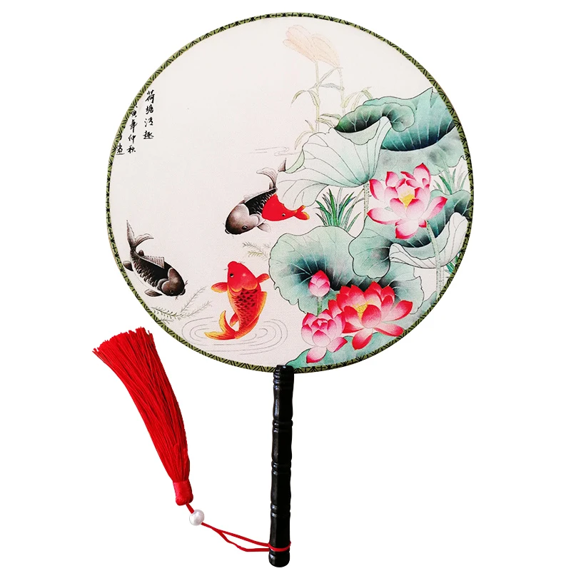 Double Sides silk Printed Chinese Fan Dance Costume Round HandFan
Double Sides silk Printed Chinese Fan Dance Costume Round HandFan