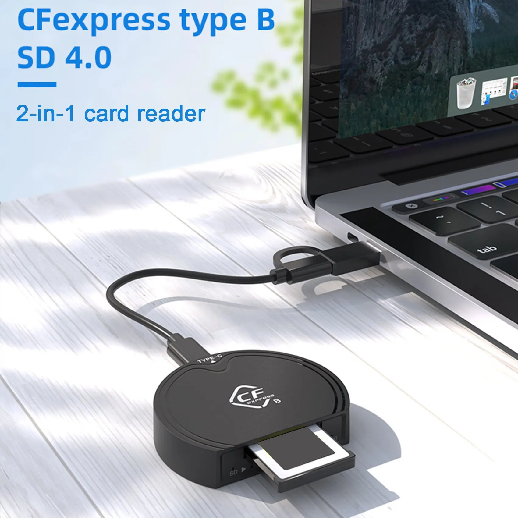 2 in 1 Card Reader CFexpress Type B/SD Memory Card Adapter USB3.2 Gen2 10Gbps High Speed Card Reader
2 in 1 Card Reader CFexpress Type B/SD Memory Card Adapter USB3.2 Gen2 10Gbps High Speed Card Reader