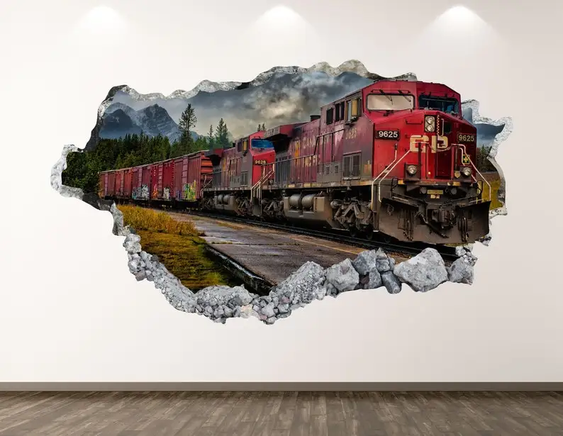 Old Train Wall Decal - Locomotive 3D Smashed Wall Art Sticker Kids Decor Vinyl Home Poster Custom Gift KD42
Old Train Wall Decal - Locomotive 3D Smashed Wall Art Sticker Kids Decor Vinyl Home Poster Custom Gift KD42