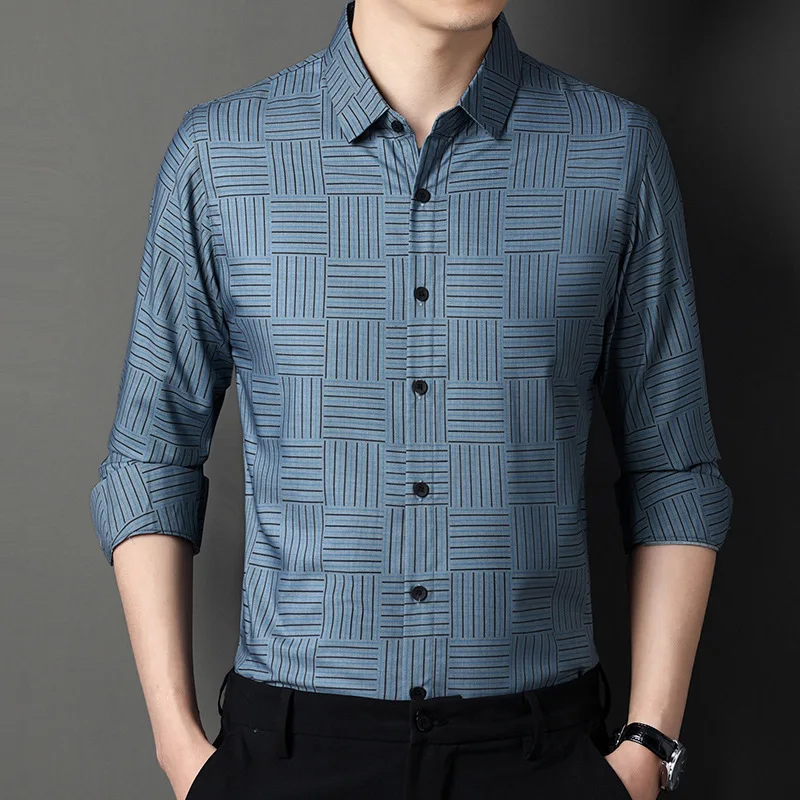 Classic Striped Shirts for Men 2021 Summer Short Sleeve Thin Ice Silk Casual Shirt Slim Fit Business Social Formal Dress Shirts
Classic Striped Shirts for Men 2021 Summer Short Sleeve Thin Ice Silk Casual Shirt Slim Fit Business Social Formal Dress Shirts