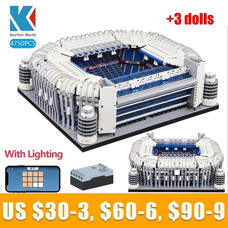 K86101 Bernabeu Stadium Building Blocks with APP LED Light City Model Football Field Bricks Compatible 10272 Toys Kids Gifts
K86101 Bernabeu Stadium Building Blocks with APP LED Light City Model Football Field Bricks Compatible 10272 Toys Kids Gifts