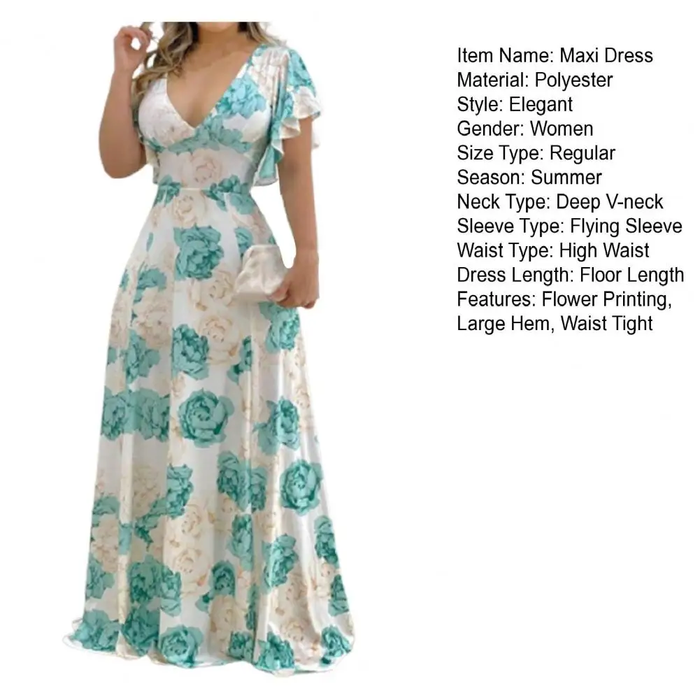 Deep V-neck Flying Sleeve Maxi Dress Women 2023 Waist Tight High-Waist Large Hem Flower Pattern Gown Long Dress Women Clothing
Deep V-neck Flying Sleeve Maxi Dress Women 2023 Waist Tight High-Waist Large Hem Flower Pattern Gown Long Dress Women Clothing