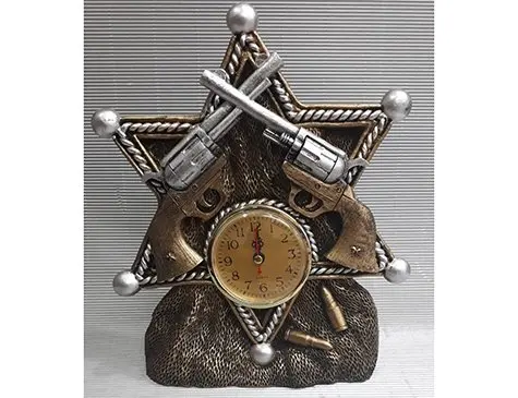 Sheriff Crest Shape Decorative Armed Table Clock Ergonomic Design Practical Products
Sheriff Crest Shape Decorative Armed Table Clock Ergonomic Design Practical Products