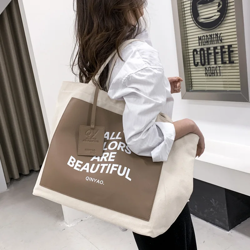 Aliwood New Luxury Large-Capacity Women's Shoulder Bag Letter Canvas Big Bag Brands Handbags Casual Female Tote Bag Shopping bag
Aliwood New Luxury Large-Capacity Women's Shoulder Bag Letter Canvas Big Bag Brands Handbags Casual Female Tote Bag Shopping bag