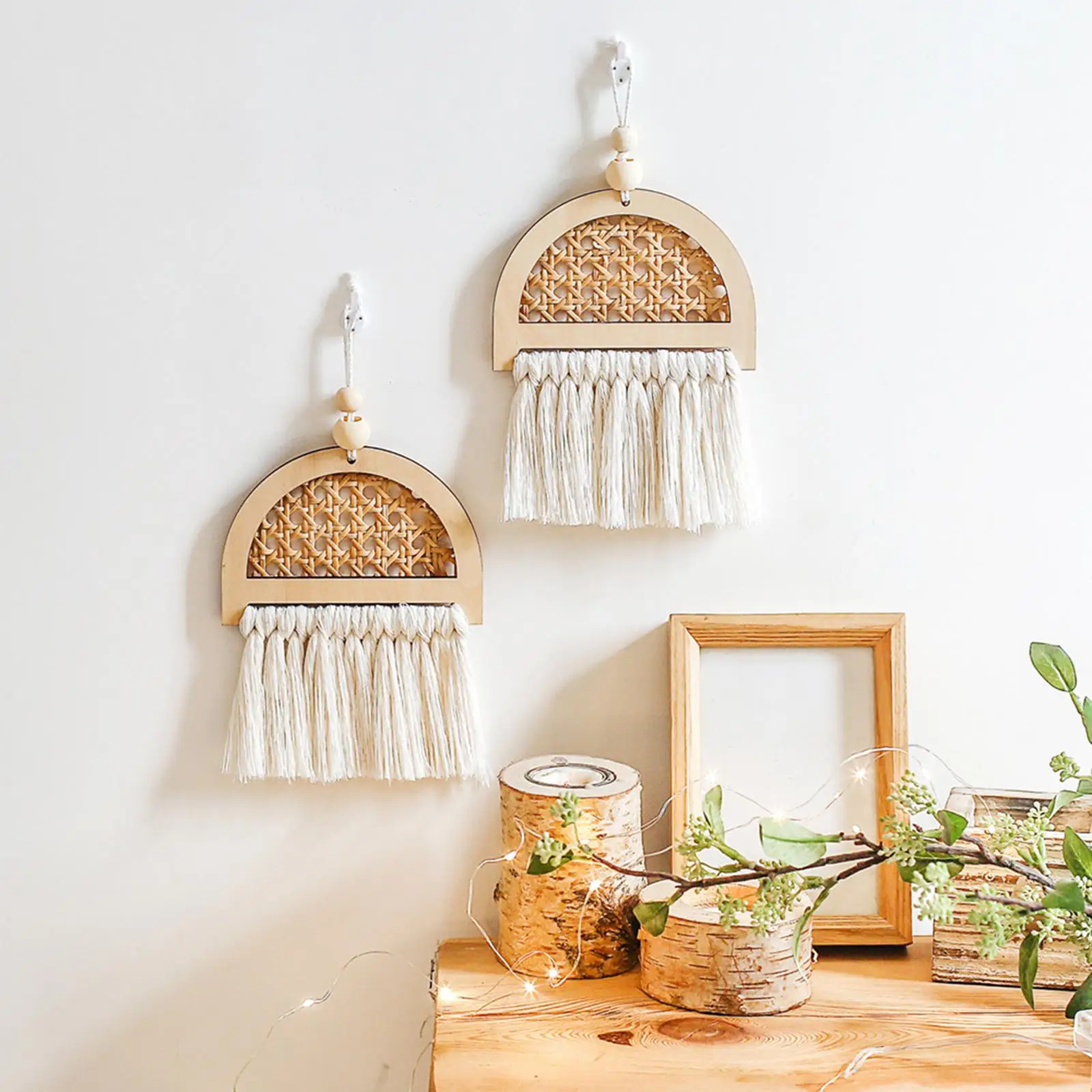 Handmade Bamboo Woven Wall Hanging Decor with Tassels with Hanging Rope and Rustic Beads
Handmade Bamboo Woven Wall Hanging Decor with Tassels with Hanging Rope and Rustic Beads