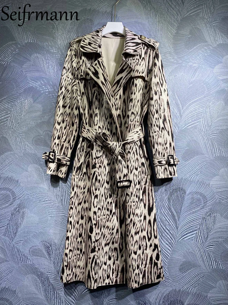 Женский модный дизайнерский тренчкот Seifrmann, тонкий свободный тренчкот с длинным рукавом и леопардовым принтом, осень
Женский модный дизайнерский тренчкот Seifrmann, тонкий свободный тренчкот с длинным рукавом и леопардовым принтом, осень