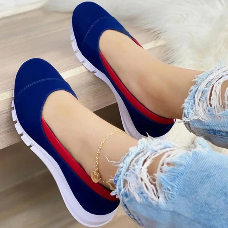 Women Solid Color Flats Large Size Round Head Spring Autumn Thick Sole Slip-on Loafers Casual Vulcanized Shoes Zapatos De Mujer
Women Solid Color Flats Large Size Round Head Spring Autumn Thick Sole Slip-on Loafers Casual Vulcanized Shoes Zapatos De Mujer