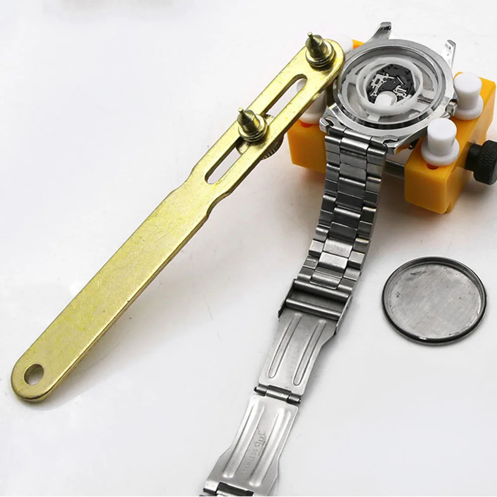 Two-Foot Watch Cover Back Bottle Opener Djustable Opener Back Case Press Closer Wrench Spanner Remover Repair Watchmaker Tool
Two-Foot Watch Cover Back Bottle Opener Djustable Opener Back Case Press Closer Wrench Spanner Remover Repair Watchmaker Tool