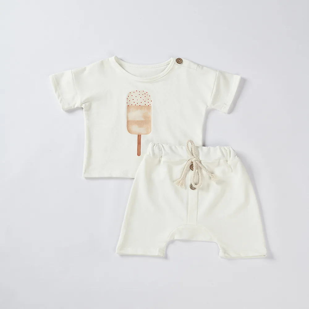 Criscky 2Pcs Toddler Girl Clothes Set Cotton Ice Cream White Baby Tee Baby Boy Clothing Set Childrens T-shirt+Shorts Pants
Criscky 2Pcs Toddler Girl Clothes Set Cotton Ice Cream White Baby Tee Baby Boy Clothing Set Childrens T-shirt+Shorts Pants