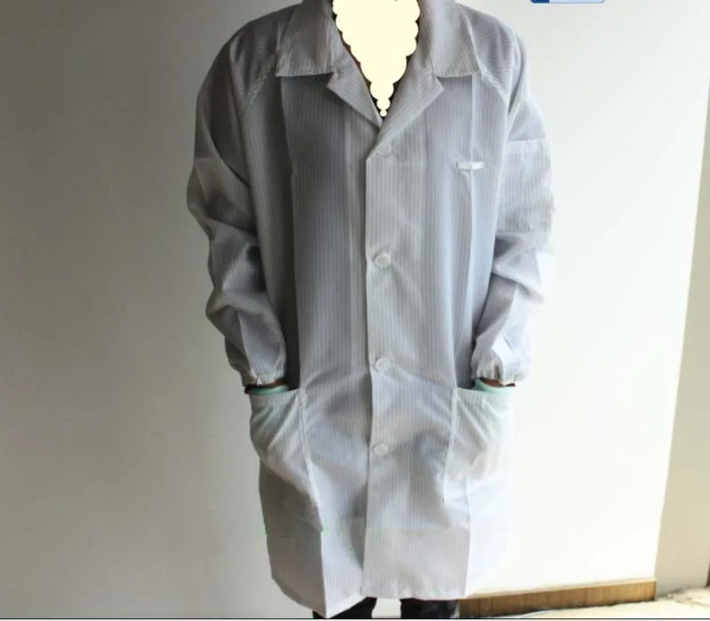 

50PCS/Lot Unisex Dust-Free Workshop/Lab/Cleanroom Anti-Static Working Gown ESD working garments