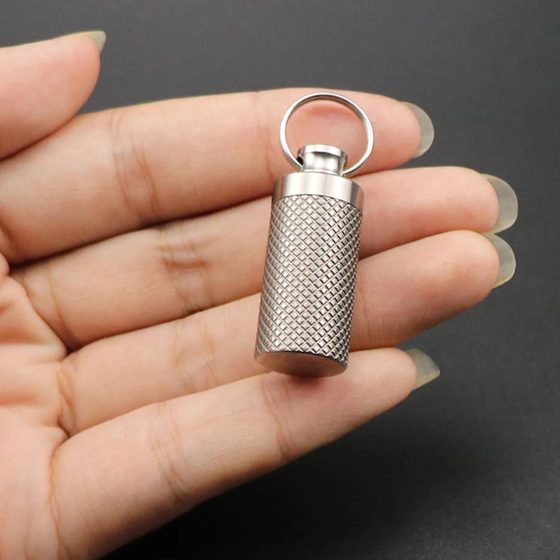 1Pc Portable Mini Pill Cases Titanium Alloy Waterproof Pill Box Container Medicine Storage Case With Keychain Travel Kits
1Pc Portable Mini Pill Cases Titanium Alloy Waterproof Pill Box Container Medicine Storage Case With Keychain Travel Kits