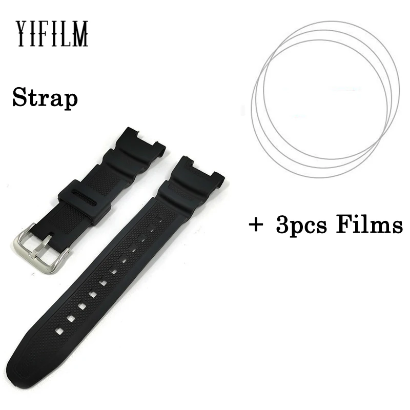 Black Silicone Strap+Film For Casio G-Shock SGW-100 SGW100 Waterproof Wrist Watchband Nano Explosion-proof Screen Protector Film
Black Silicone Strap+Film For Casio G-Shock SGW-100 SGW100 Waterproof Wrist Watchband Nano Explosion-proof Screen Protector Film